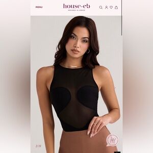 House of CB Black Sheer Bodysuit